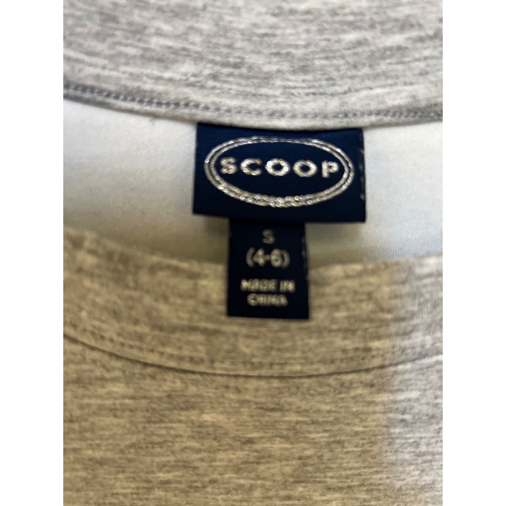Scoop Women's Gray Crewneck Cropped Size Women's Small - Picture 2 of 3
